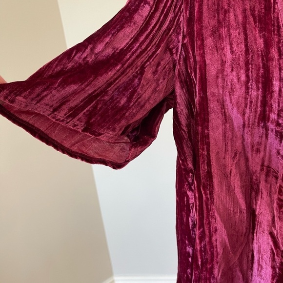 Anthropologie Maeve Velvet Swing Tee blouse size medium berry - Picture 7 of 12